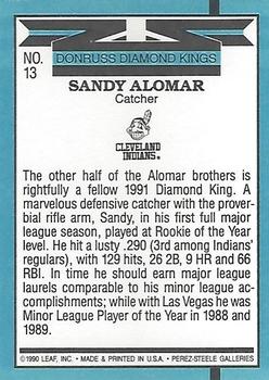 1991 Donruss #13 Sandy Alomar Back