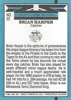 1991 Donruss #22 Brian Harper Back
