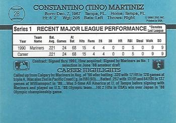 1991 Donruss #28 Tino Martinez Back