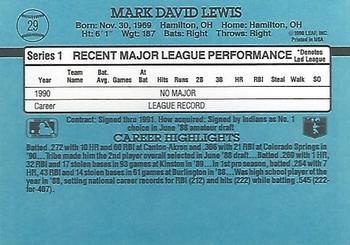 1991 Donruss #29 Mark Lewis Back