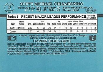 1991 Donruss #42 Scott Chiamparino Back