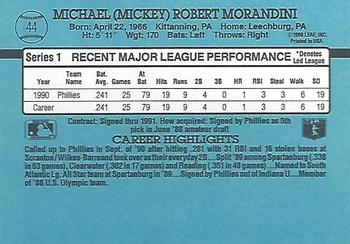1991 Donruss #44 Mickey Morandini Back