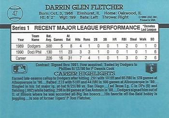 1991 Donruss #47 Darrin Fletcher Back
