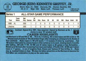 1991 Donruss #49 Ken Griffey Jr. Back