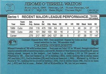 1991 Donruss #72 Jerome Walton Back