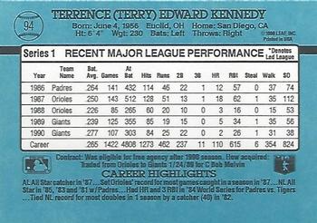 1991 Donruss #94 Terry Kennedy Back