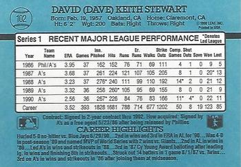 1991 Donruss #102 Dave Stewart Back