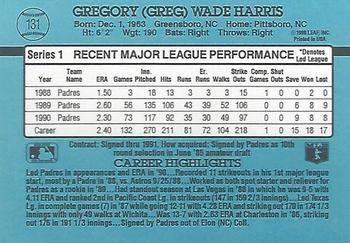 1991 Donruss #131 Greg Harris Back