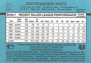 1991 Donruss #150 Devon White Back