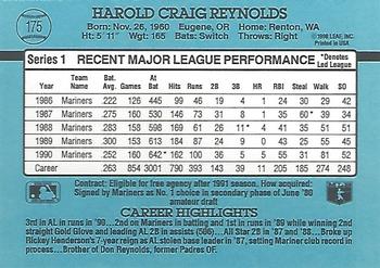 1991 Donruss #175 Harold Reynolds Back