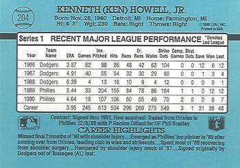 1991 Donruss #204 Ken Howell Back