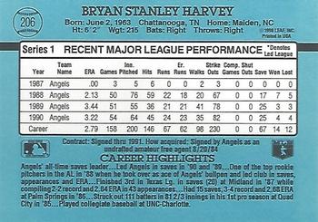 1991 Donruss #206 Bryan Harvey Back