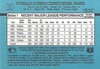 1991 Donruss #227 Chris James Back