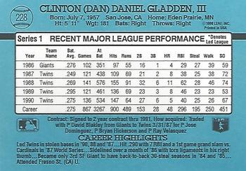 1991 Donruss #228 Dan Gladden Back