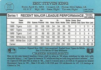 1991 Donruss #271 Eric King Back