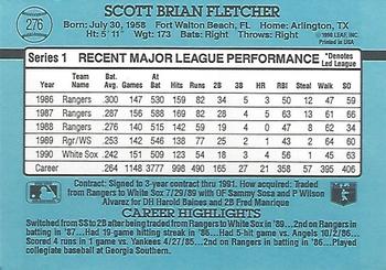 1991 Donruss #276 Scott Fletcher Back