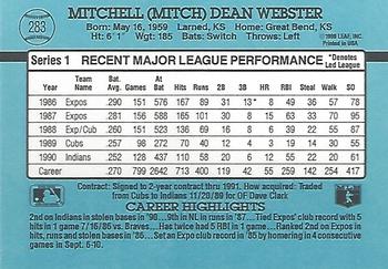 1991 Donruss #283 Mitch Webster Back