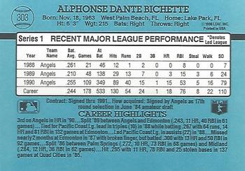 1991 Donruss #303 Dante Bichette Back