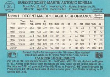 1991 Donruss #325 Bobby Bonilla Back