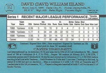 1991 Donruss #354 Dave Eiland Back