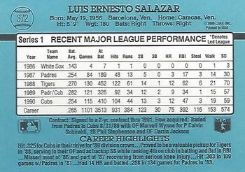 1991 Donruss #372 Luis Salazar Back