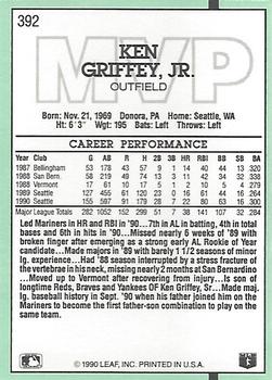 1991 Donruss #392 Ken Griffey Jr. Back