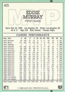 1991 Donruss #405 Eddie Murray Back