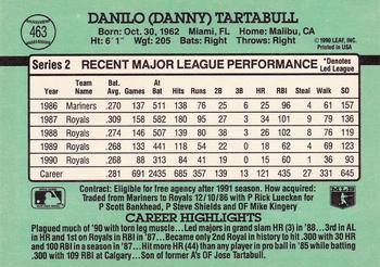 1991 Donruss #463 Danny Tartabull Back