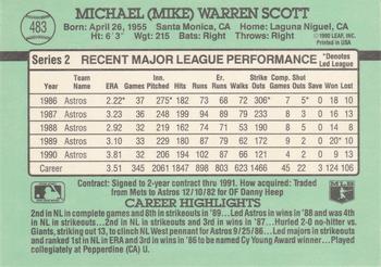 1991 Donruss #483 Mike Scott Back