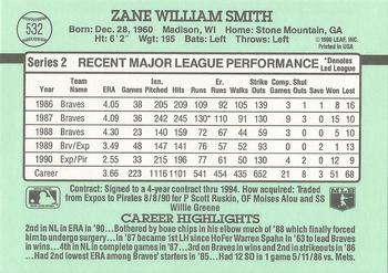 1991 Donruss #532 Zane Smith Back