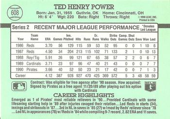 1991 Donruss #608 Ted Power Back