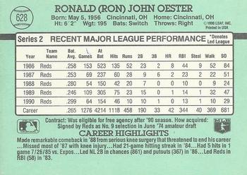 1991 Donruss #628 Ron Oester Back