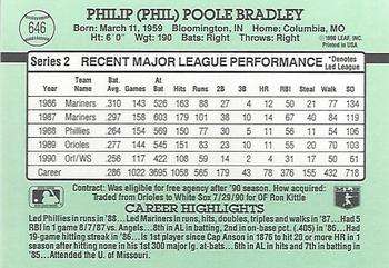 1991 Donruss #646 Phil Bradley Back