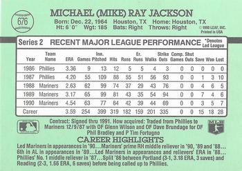 1991 Donruss #676 Mike Jackson Back
