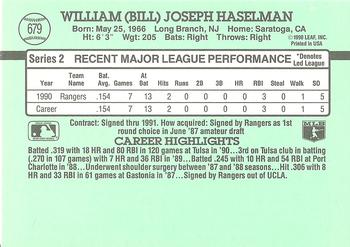 1991 Donruss #679 Bill Haselman Back