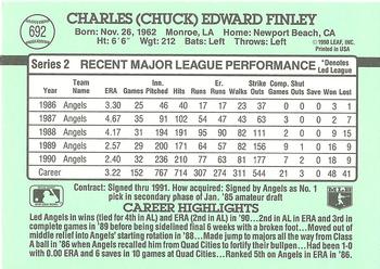1991 Donruss #692 Chuck Finley Back