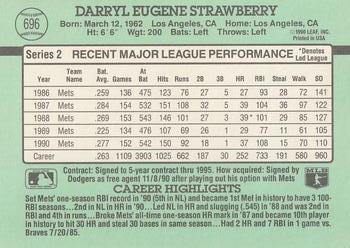 1991 Donruss #696 Darryl Strawberry Back