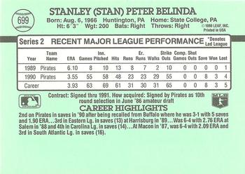 1991 Donruss #699 Stan Belinda Back