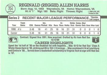 1991 Donruss #704 Reggie Harris Back