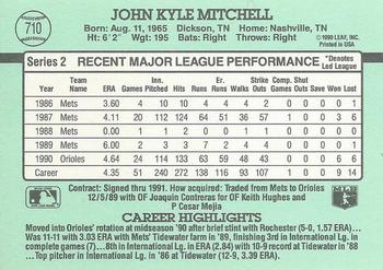 1991 Donruss #710 John Mitchell Back