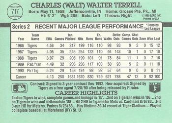 1991 Donruss #717 Walt Terrell Back
