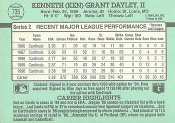 1991 Donruss #735 Ken Dayley Back