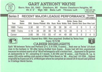 1991 Donruss #757 Gary Wayne Back