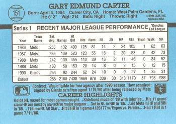 1991 Donruss #151 Gary Carter Back
