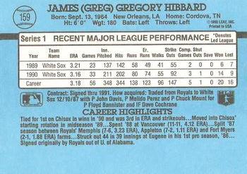 1991 Donruss #159 Greg Hibbard Back