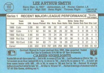 1991 Donruss #169 Lee Smith Back