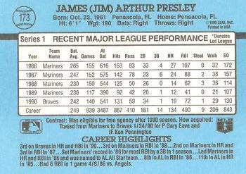 1991 Donruss #173 Jim Presley Back