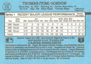 1991 Donruss #242 Tom Gordon Back