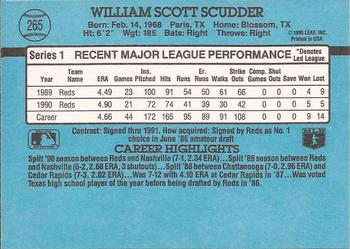 1991 Donruss #265 Scott Scudder Back
