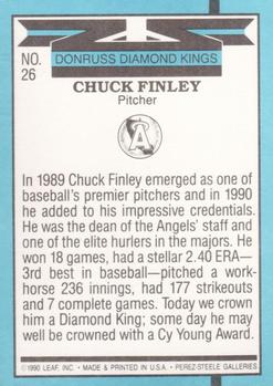 1991 Donruss #26 Chuck Finley Back